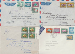 SUISSE - 1958/1961 - PRO-PATRIA - 6 ENVELOPPES De THUN / GENEVE (COIN DATE !) => ORAN (ALGERIE) - MINERAUX / FOSSILES - Storia Postale