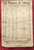 Golf Miniature De Cabourg Carte Scores Des Joueurs Inscrit A Jouer Noms Obstacles-Bogey-Nombre Trous (18)Règlement Verso - Trading-Karten