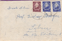 REPUBLIC COAT OF ARMS, STAMPS ON COVER, 1949, ROMANIA - Covers & Documents