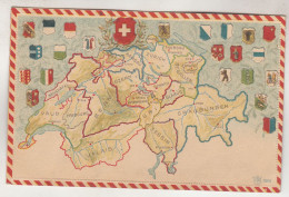 C6343) SCHWEIZ - KANTON Aufteilung - Wappen - Sehr Schöne PRÄGE AK - Alt ! ! - St. Anton