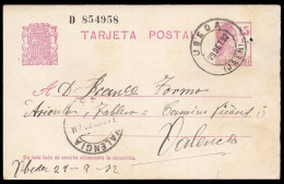 Jaén - Edi O EP 69 - Entero Postal Mat "Úbeda 29/9/32" (modelo Pequeño) - 1931-....