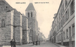 Rozoy En Brie           77            Eglise Et Rue De Paris            (voir Scan) - Sonstige & Ohne Zuordnung