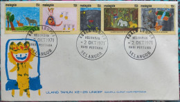 (FDC)(MALAISIE1971-02)Malaysia 1971,UNICEF, SELANGOR Kuala Lumpur Cancellation, Leaflet - Malaysia (1964-...)