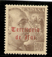 COLONIAS  GUINEA  Edifil 55 * Mh  10 Pesetas Castaño  1948/1949  NL1480 - Guinea Española