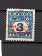 Jugoslawien 1918 Portomarke 13 K Mit Kopfstehende Aufdruck Postfrisch - Impuestos