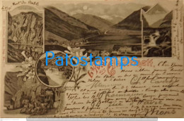 203016 SWITZERLAND ART GRUSS AUS ANDERMATT MULTI VIEW CIRCULATED TO BELGIUM POSTAL POSTCARD - Matt