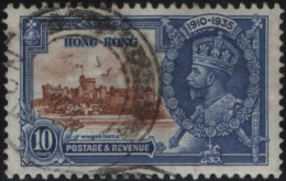 Hong Kong 1935 Used Sc 149 10c GV Silver Jubilee Thin - Used Stamps