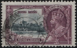 Hong Kong 1935 Used Sc 150 20c GV Silver Jubilee Pulled Perf - Oblitérés