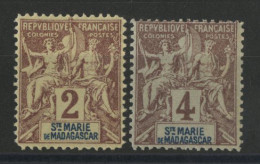 MADAGASCAR (Sainte Marie) FAUX FOURNIER Des N° 29 Et 30 Neufs * (MH) - Unused Stamps