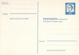 93391) BRD - ▭ P 80 ∗ 15/15Pf Luther, POSTKARTE In Grotesk, Antwortkarte - Postkaarten - Ongebruikt
