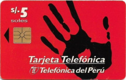 Peru - Telefónica - Al Alcance De La Mano, Gem1A Symmetric Black, 11.1997, 5Sol, 200.000ex, Used - Perù