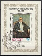 ZYPERN Türk.  Block 2, Gestempelt, 100. Geburtstag Von Atatürk 1981 - Usados