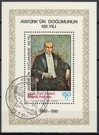 ZYPERN Türk.  Block 2, Gestempelt, 100. Geburtstag Von Atatürk 1981 - Gebraucht