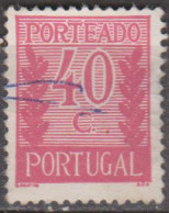 PORTUGAL  (PORTEADO) - 1940.   Valor Ladeado De Ramos  40 C.  D. 12 3/4     MUNDIFIL  Nº 58a - Gebruikt