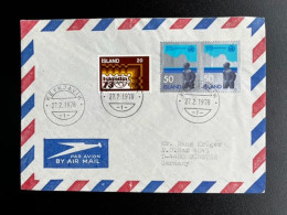 ICELAND ISLAND 1978 AIRMAIL LETTER REYKJAVIK TO MUNSTER 27-02-1978 IJSLAND - Storia Postale