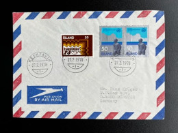 ICELAND ISLAND 1978 AIRMAIL LETTER REYKJAVIK TO MUNSTER 27-02-1978 IJSLAND - Covers & Documents