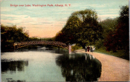 New York Albany Washington Park Bridge Over Lake 1914 - Albany