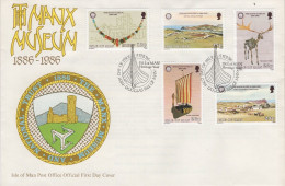 Isle Of Man 1986 FDC Sc 301-305 Artifacts And Architecture Manx Museums, Monuments - Isle Of Man