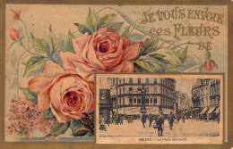 FRANCE - 80 - AMIENS - La Place Gambetta - Je Vous Envoie Ces Fleurs  - Carte Postale Ancienne - Amiens