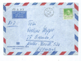 Air Mail Cover : Hamburg - Amerika Linie,canceled 1967 Balboa,CANAL ZONE Via Germany,stamp : 1946 -1977 Portraits - Kanalzone
