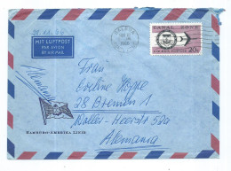 Air Mail Cover : Hamburg - Amerika Linie,canceled 1966 Balboa,CANAL ZONE Via Germany,stamp : AIRMAIL - Zona Del Canale / Canal Zone