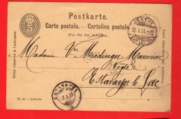 ZUY-17 Entier 5 Ct. Ganzsache  Circulé De Genève En 1891 Vers Estavayer - Entiers Postaux