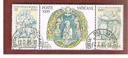 VATICANO - VATICAN - UNIF. 710.712 - 1982  5^ CENT. LUCA DELLA ROBBIA (SERIE COMPLETA IN TRITTICO SE-TENANT)  - (USED°) - Gebraucht