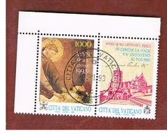 VATICANO - VATICAN - UNIF. 953  - 1993 ASSISI: PACE IN EUROPA (CON APPENDICE)  - (USED°) - Usati