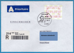 1995 Schweiz Suisse ATM 6 Basler Taube / R-FDC 480Rp. Nach D Mit Orts- ET-Stempel 17.6.95 Basel Frama Automatenmarken - Francobolli Da Distributore