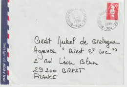 15713  BUREAU POSTAL MILITAIRE 704 à FAAA - TAHITI - 1994 - Brieven En Documenten