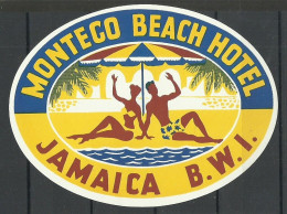JAMAICA Monteco Beach HOTEL Vignette Advertising Poster Stamp Reklamemarke MNH - Settore Alberghiero & Ristorazione