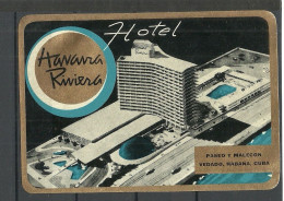 CUBA Havana Riviera HOTEL Vignette Advertising Poster Stamp Reklamemarke MNH - Settore Alberghiero & Ristorazione