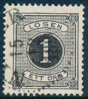Sweden Suède Sverige 1877: Facit L11, 1ö Black Lösen P.13, F-VF Used (DCSV00402) - Portomarken