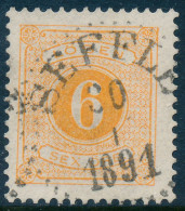 Sweden Suède Sverige 1877: Facit L14, 6ö Orange Lösen P.13, F-VF Used (DCSV00403) - Impuestos