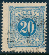 Sweden Suède Sverige 1877: Facit L16, 20ö Blue Lösen P.13, Good Used (DCSV00404) - Impuestos