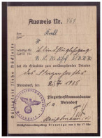 Dt- Reich (021028) Propaganda Ausweis Zum Betretten Des Fliegerhorstes Wesendorf Vom 25.7.1938- 2.9.1938 - Documents