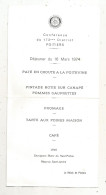 Menu,conférence Du 172 E District Du ROTARY INTERNATIONAL ,Poitiers,Vienne ,1974,le Relais De Poitiers,  Frais Fr 1.75 E - Menus