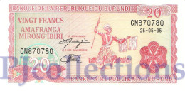 BURUNDI 20 FRANCS 1995 PICK 27c UNC - Burundi