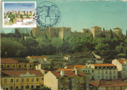 MAXIMUM CARD - CARTOLINA MAXIMA -  MAXIMUM KARTE - CARTE MAXIMUM - PORTUGAL - CHÂTEAUX DE S. JORGE - LISBONNE - - Châteaux