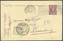 E.P. Carte 15c. HOUYOUX  Obl. Mécanique BRUXELLES (N°) du 20-II-1925 Vers Luxembourg Et Taxée à 10 Centimes - Superbe - - Postcards 1909-1934