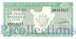LOT BURUNDI 10 FRANCS 2003 PICK 33d UNC X 5 PCS - Burundi