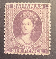 With  BPA  Cert: BAHAMAS 1862 Rare 6d Lilac SG 19a XF (*) Unused, Ex Charlton Henry (BWI Queen Victoria Mi 4Db, Sc.10a - 1859-1963 Colonia Britannica