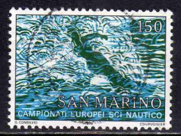 REPUBBLICA DI SAN MARINO 1979 CAMPIONATI EUROPEI DI SCI EUROPEAN SKI CHAMPIONSHIPS LIRE 150 USATO USED OBLITERE' - Used Stamps