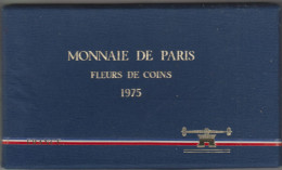 Monnaie De Paris Piéces " Fleurs De Coins " Serie Completa 1975"  Con 50 Francs In Argento - BU, BE & Estuches