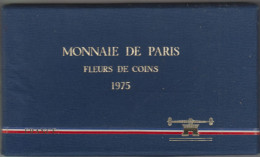 Monnaie De Paris Piéces " Fleurs De Coins " Serie Completa 1975"  Con 50 Francs In Argento - BU, BE, Astucci E Ripiani