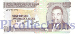 BURUNDI 100 FRANCS 2007 PICK 37f UNC - Burundi