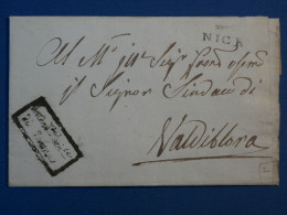 AR 27 COMTE DE NICE   BELLE LETTRE PAS COURANTE  1816 NIZZA A  VALDIBLORA++AFFRANC.  INTERESSANT - Ohne Zuordnung