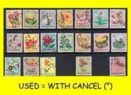 1953 (°) RUANDA-URUNDI RU 177/195 USED TROPICAL FLOWERS SET  ( X 19 Stamps ) - Used Stamps