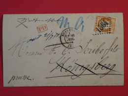 AR 27 FRANCE   BELLE LETTRE EN PORT  1874 DUNKERQUE A KONIGSBERG  PRUSSE+2X N°21  +AFFRANC.  INTERESSANT - 1870 Asedio De Paris