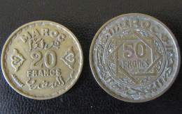 Maroc - 2 Monnaies 20 Et 50 Francs 1371 AH (1952) - Maroc